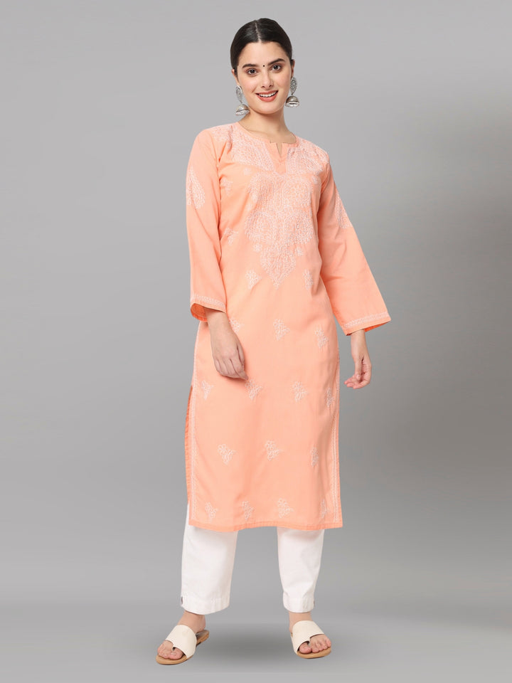 Women Chikankari Embroidered Cotton Chikankari Kurta PC3578