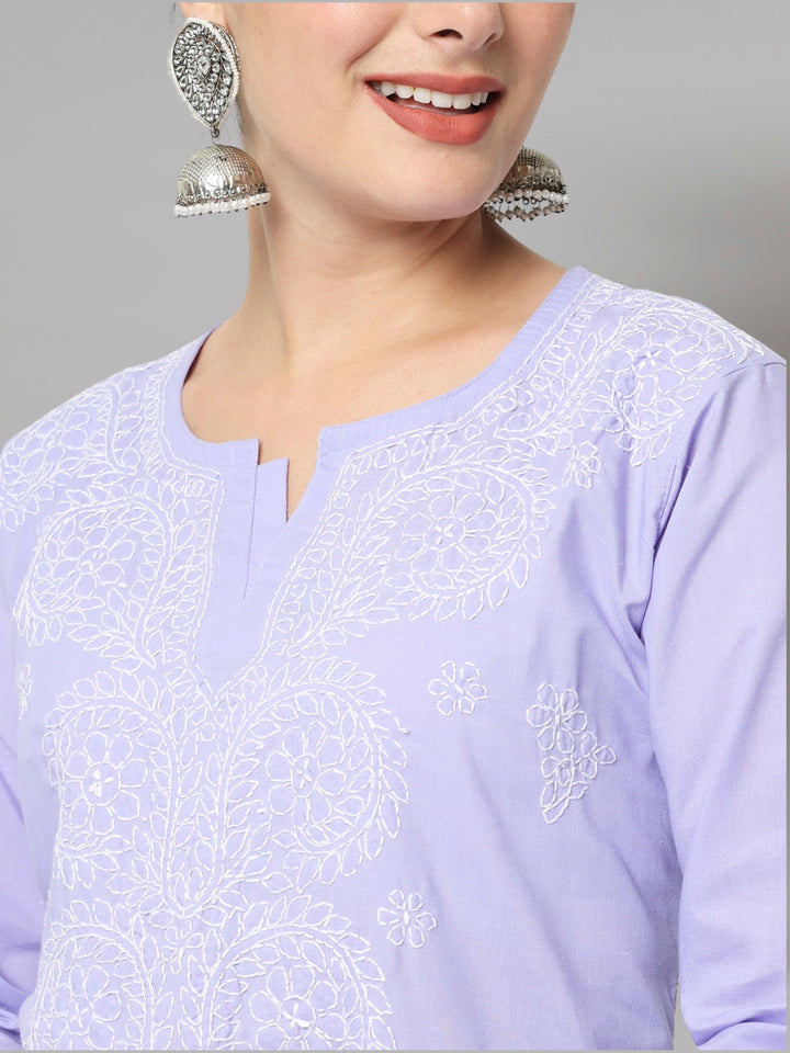 Women Chikankari Embroidered Cotton Chikankari Kurta PC3578