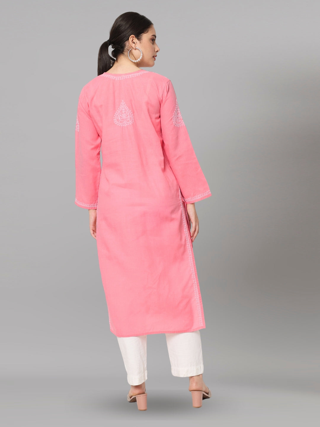 Women Chikankari Embroidered Cotton Chikankari Kurta PC3578