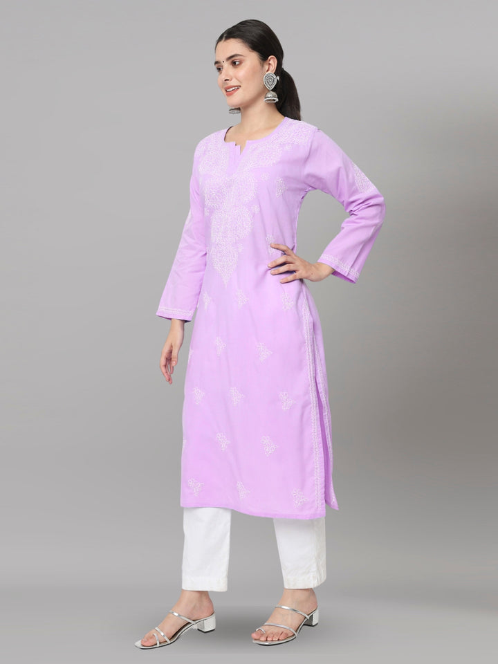 Women Chikankari Embroidered Cotton Chikankari Kurta PC3578