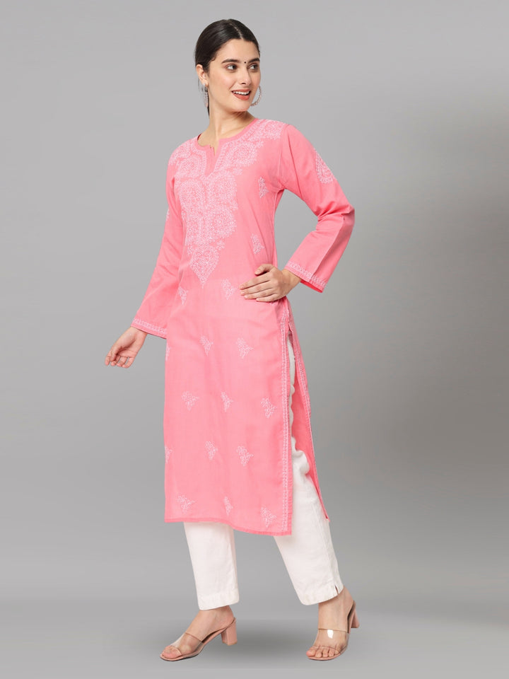 Women Chikankari Embroidered Cotton Chikankari Kurta PC3578