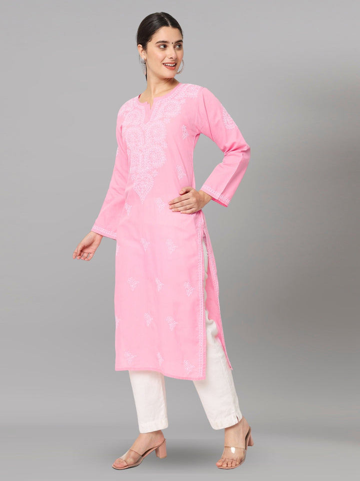 Women Chikankari Embroidered Cotton Chikankari Kurta PC3578