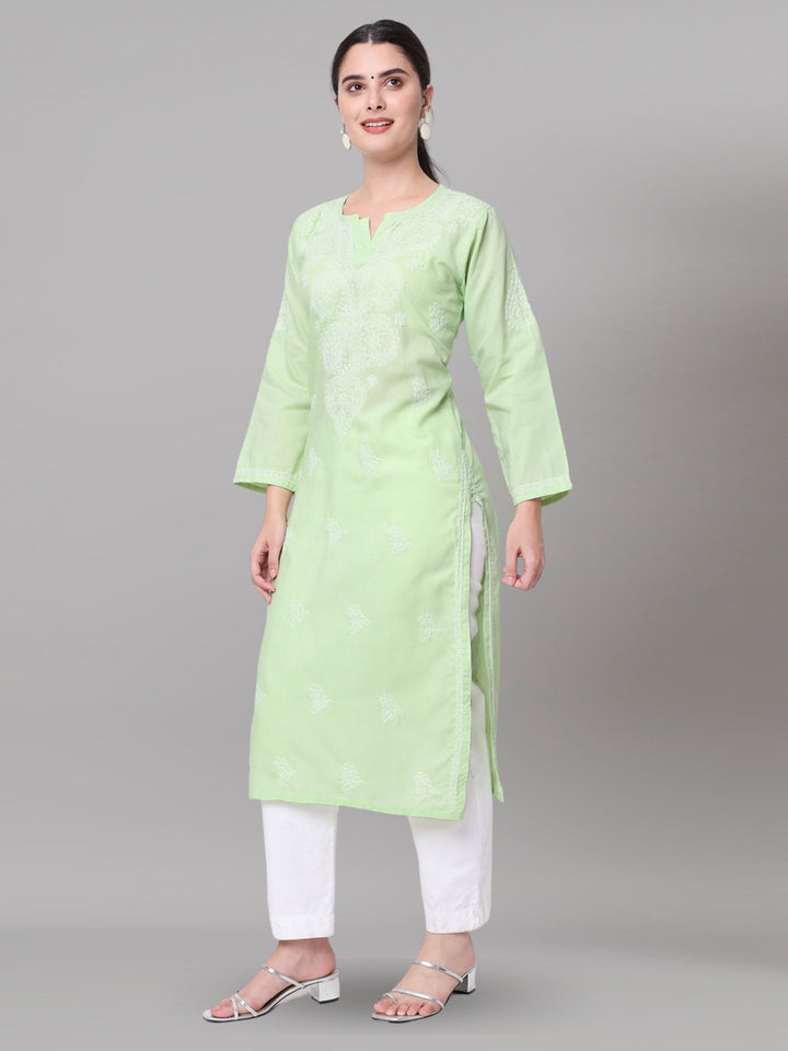 Women Chikankari Embroidered Cotton Chikankari Kurta PC3578