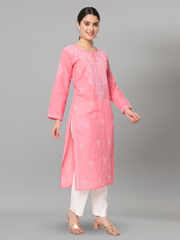 Women Chikankari Embroidered Cotton Chikankari Kurta PC3578