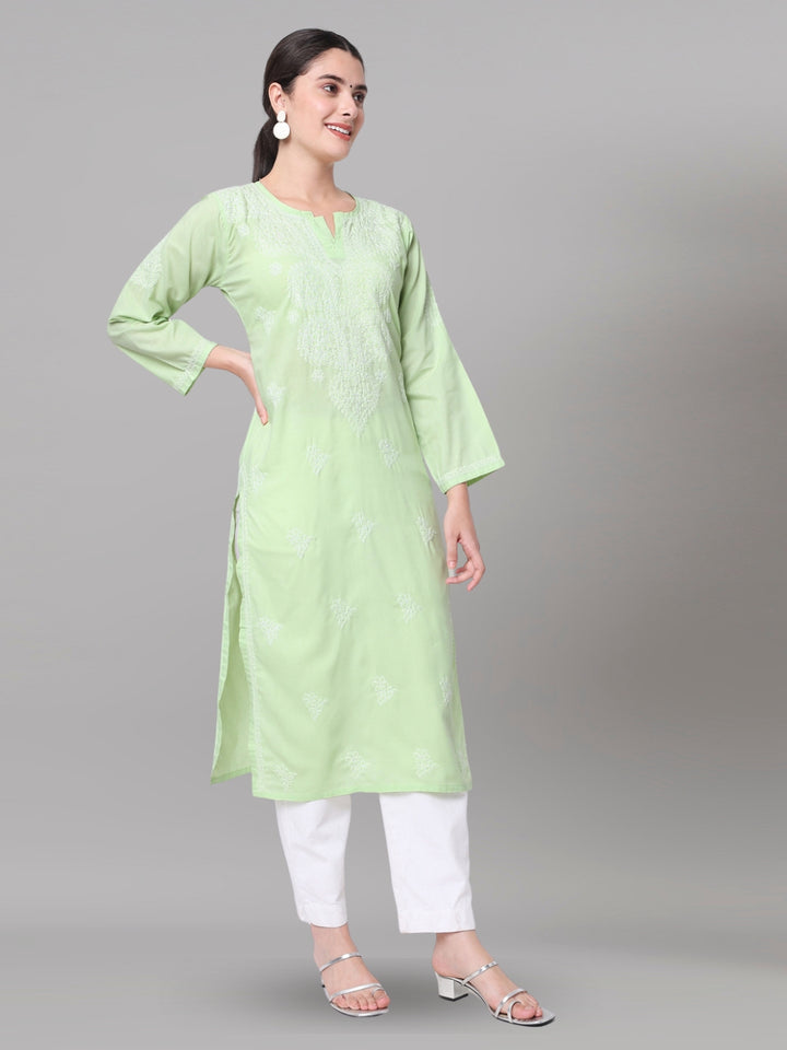 Women Chikankari Embroidered Cotton Chikankari Kurta PC3578