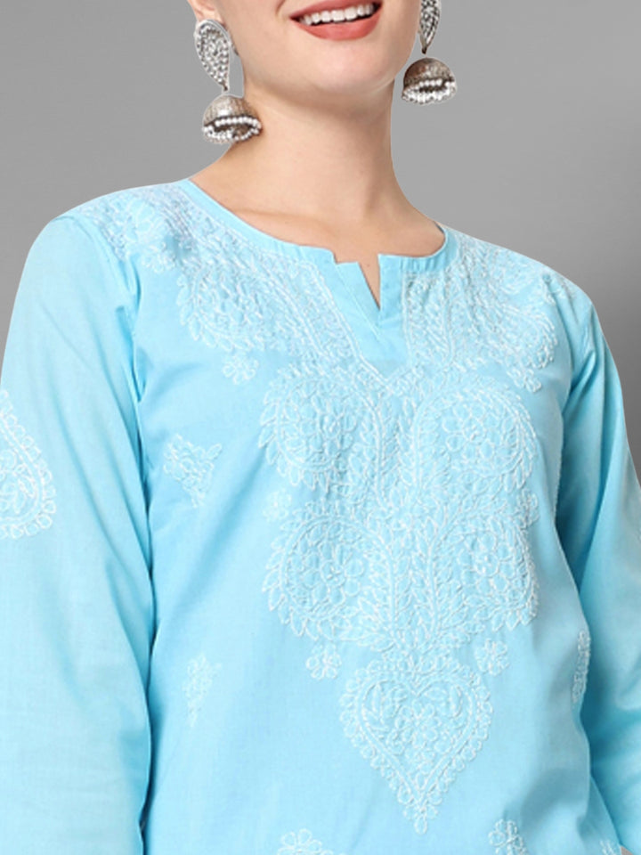 Women Chikankari Embroidered Cotton Chikankari Kurta PC3578