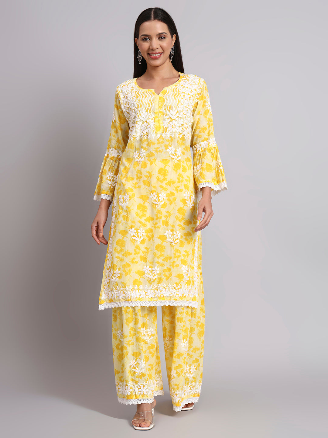 Women Hand Embroidered Chikankari Cotton kurta Shara set PC4099KS