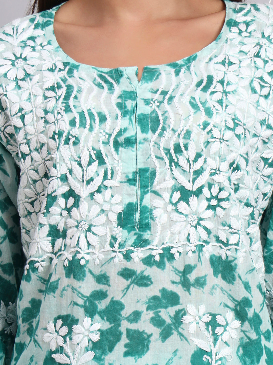 Women Hand Embroidered Chikankari Cotton kurta Shara set PC4099KS