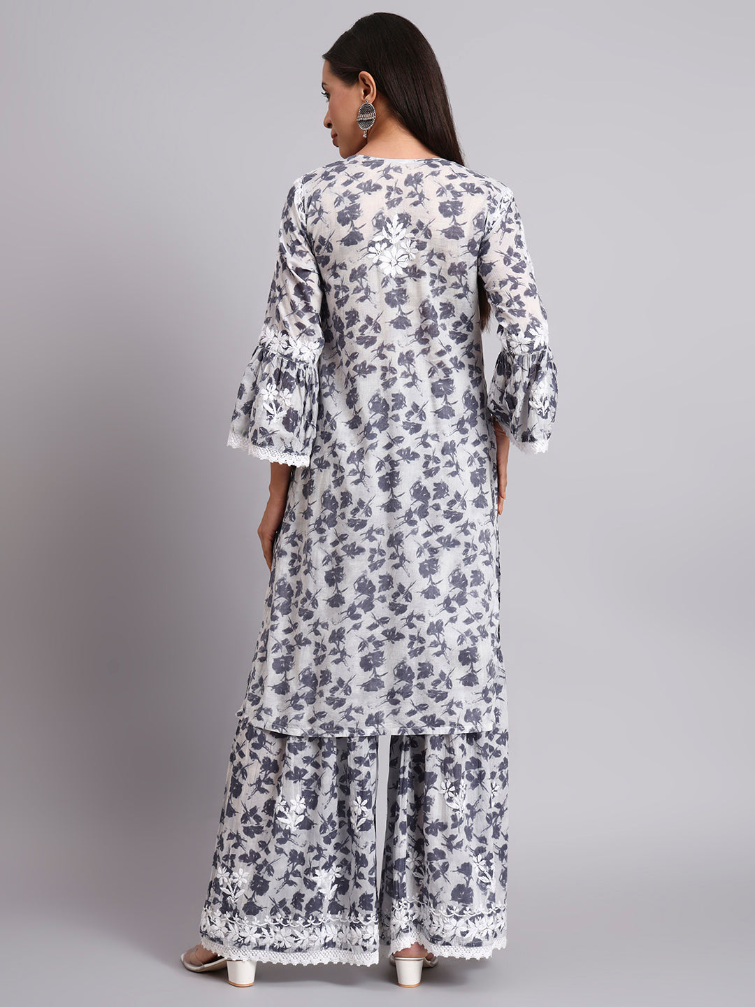 Women Hand Embroidered Chikankari Cotton kurta Shara set PC4099KS