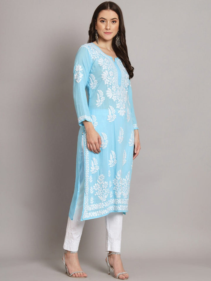 Women Hand Embroidered Chikankari Modal Straight Kurta- PC3659