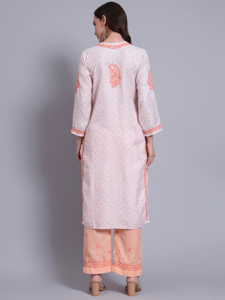Women Hand Embroidered Chikankari Cotton kurta set PC4086KS