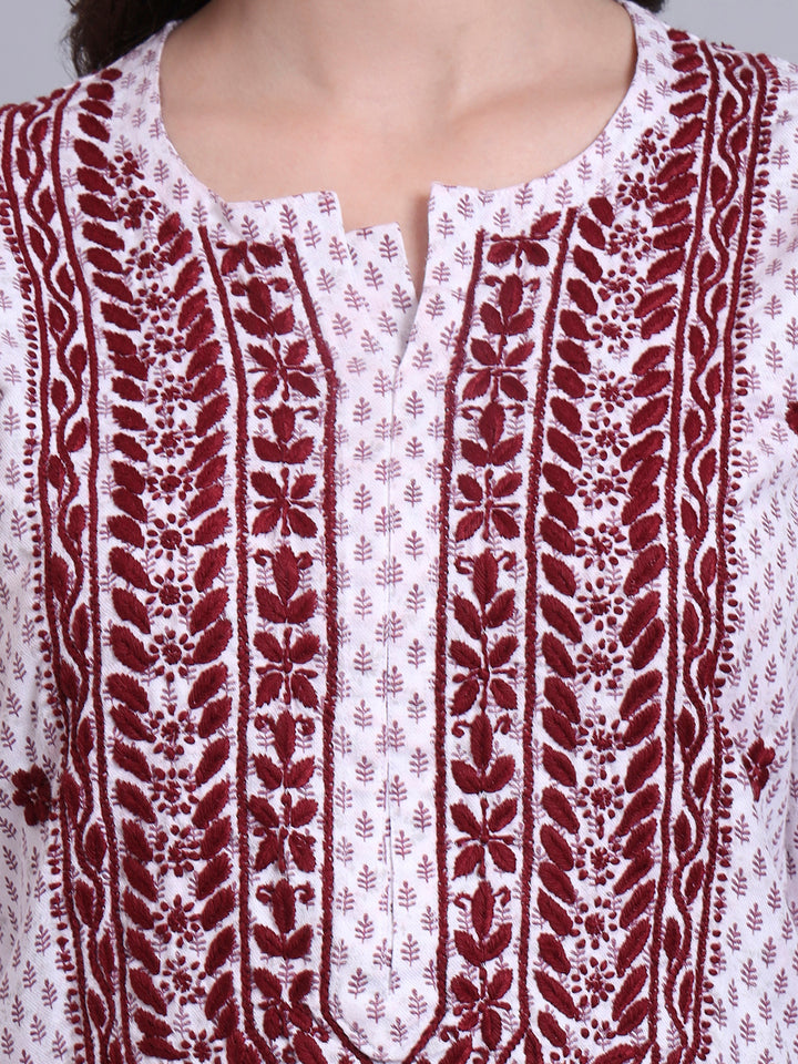 Women Hand Embroidered Chikankari Cotton kurta set PC4086KS
