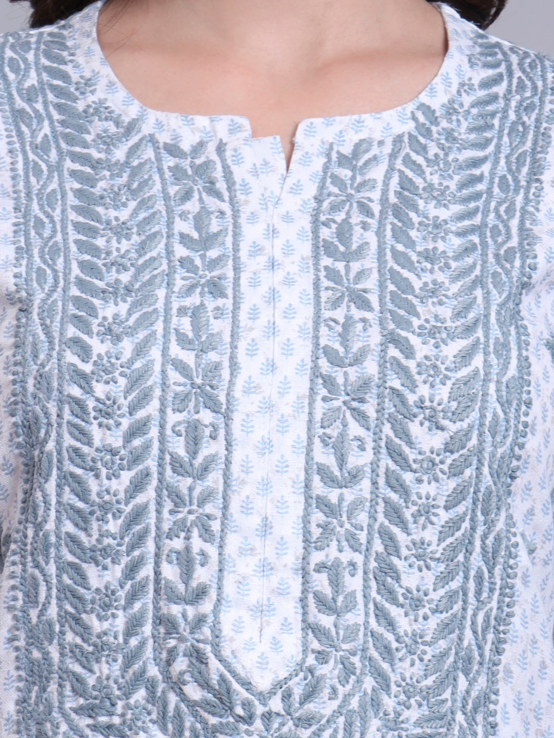 Women Hand Embroidered Chikankari Cotton kurta set PC4086KS