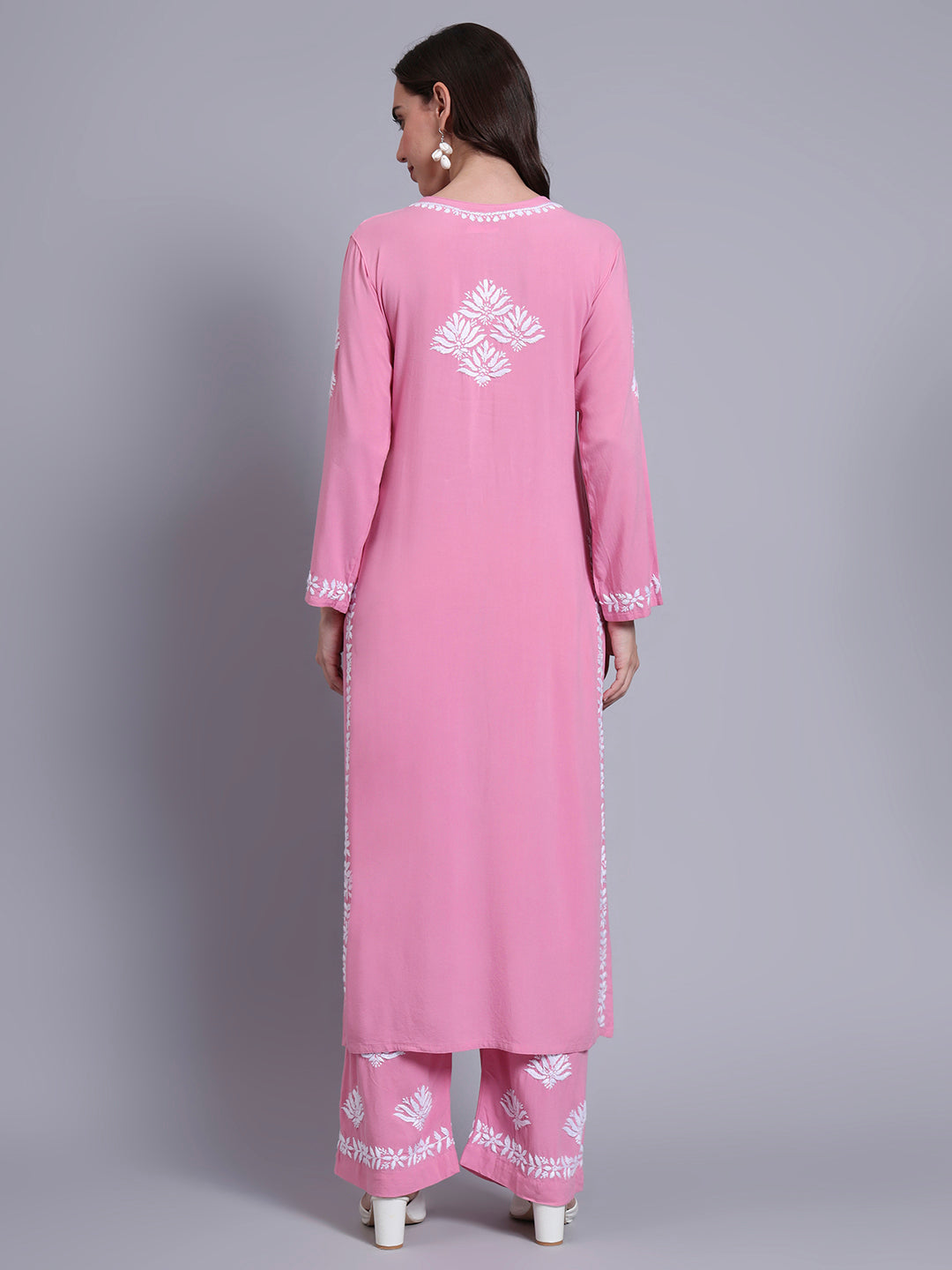 Women Hand Embroidered Chikankari Rayon kurta set PC4084KS