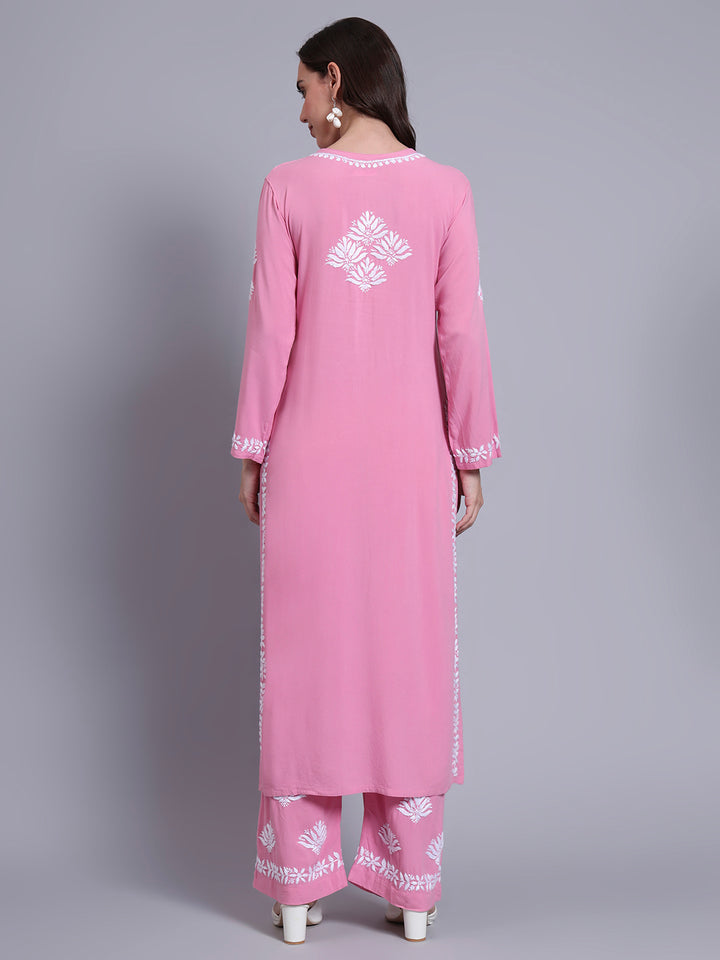Women Hand Embroidered Chikankari Rayon kurta set PC4084KS