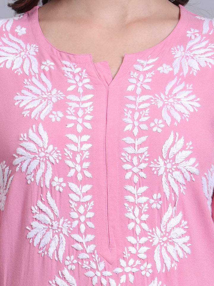 Women Hand Embroidered Chikankari Rayon kurta set PC4084KS