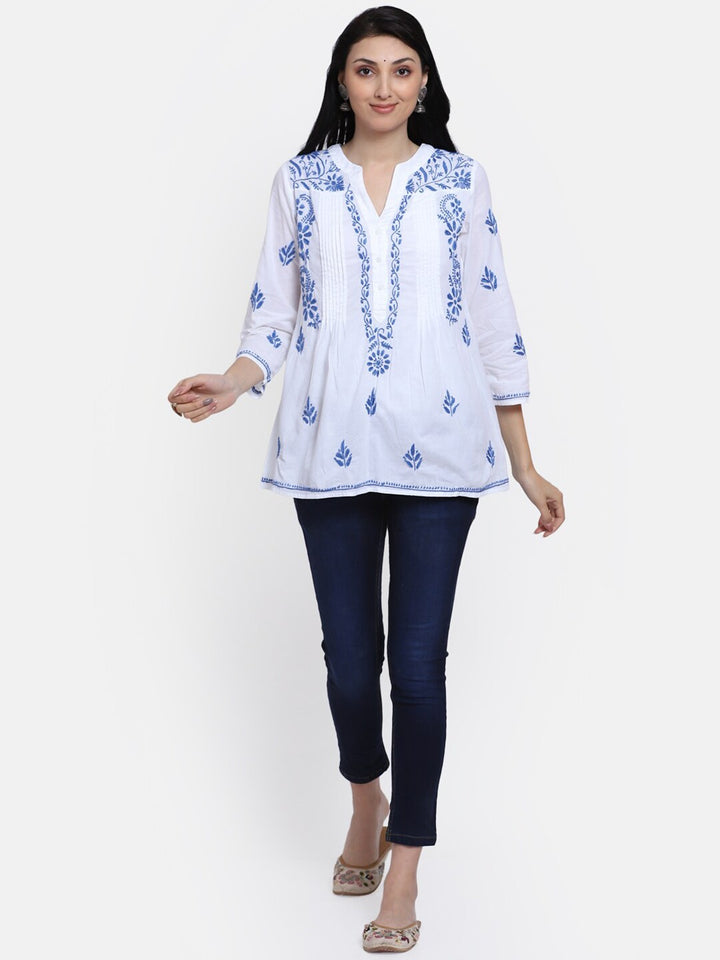 Women Hand Embroidered Chikankari Cotton Kurti PC1958S